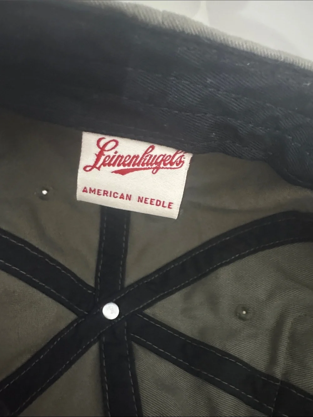 Leinenkugel’s Beer Patch Strapback Dad Hat Olive Green American Needle Unisex